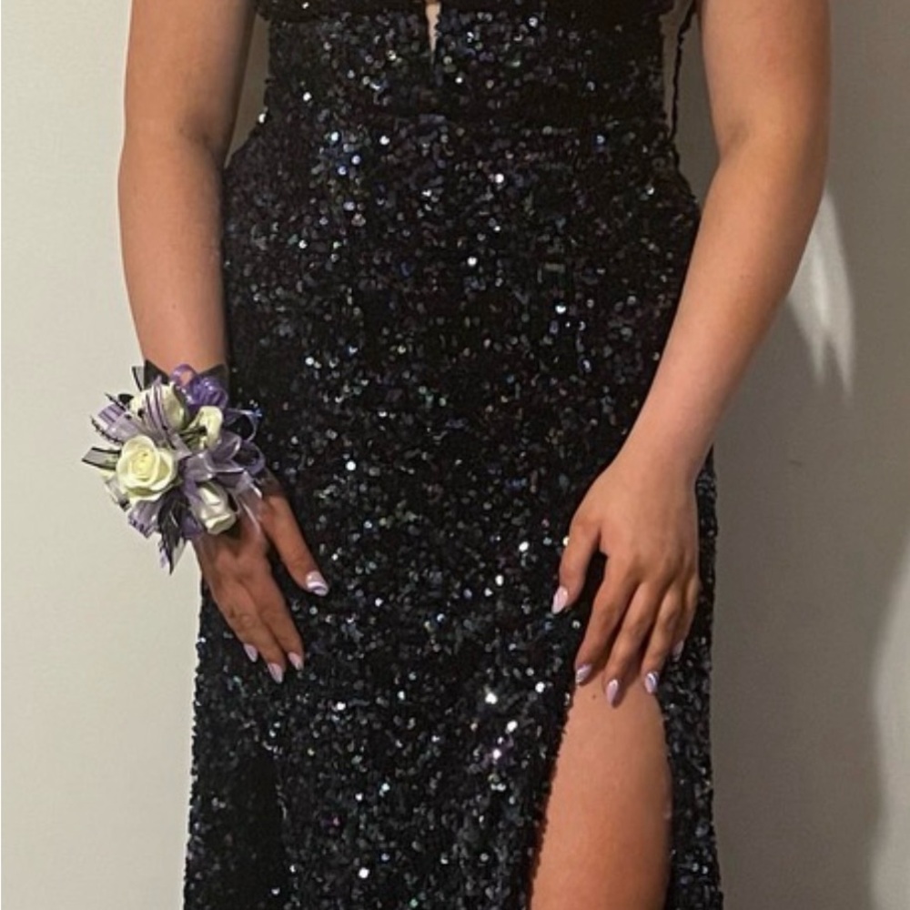 Elegant Black Sequin Evening Dress wore once and loved it